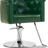 Barberpub Hydraulischer Friseurstuhl, Friseursessel Bedienungsstuhl Höhenverstellbar, Barber Chair Drehstuhl Schönheitssalon-stuhl Friseureinrichtung, Kunstleder, 3807 (Grün)