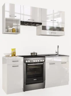 Küche Alina 180 Küchenzeile Küchenblock EinbauKüche KomplettKüche Weißlack