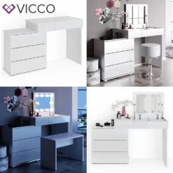 Vicco Schminktisch Frisiertisch Frisierkommode Lotos Weiß Mit Spiegel Ablagen -Vidaxlko Verkaufe f2c14e39bc96da123266333957d4885c