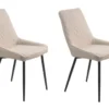Möbilia Essstuhl Im 2er-Set | Bezug Stoff Beige | Beine Stahl Schwarz | B 52 X T 56 X H 86 Cm | 21020055 | Serie STUHL