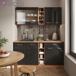 Vicco Küchenzeile R-Line Goldkraft Anthrazit Hochglanz 160 Cm Holzwerkstoff -Vidaxlko Verkaufe f3bf695a5bbe508d5bec9a067e0970a2