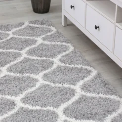 Hochflor Teppich Muster Shaggy Marokkanisch Rauten Deko Wohnzimmer Grau Creme Weich Robust Ethno, Maße:140x200 Cm -Vidaxlko Verkaufe f421162e86531ba7a4613e259049aabf