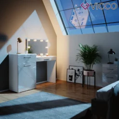 Vicco Schminktisch Frisiertisch Frisierkommode Little Irma Weiß Spiegel LED -Vidaxlko Verkaufe f4879907627ccaf492072c7b35f2f5cf