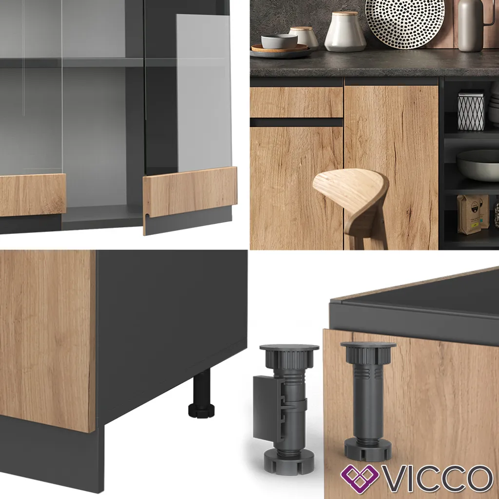 Vicco Küchenzeile R-Line J-Shape Anthrazit Goldkraft 240 Cm Holzwerkstoff 5 Vicco Küchenzeile R-Line J-Shape Anthrazit Goldkraft 240 Cm Holzwerkstoff – Bild 5