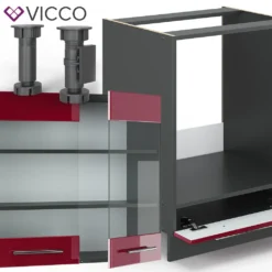 Vicco Eckküchenzeile Fame-Line Anthrazit Bordeaux-Rot Hochglanz 160,5 X 190 Cm Holzwerkstoff -Vidaxlko Verkaufe f50623d604b0859fc342187f525d6e68