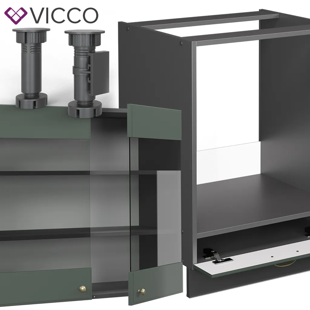 Vicco Eckküchenzeile Fame-Line Anthrazit Grün-Gold Landhaus 227 X 287 Cm Holzwerkstoff 5 Vicco Eckküchenzeile Fame-Line Anthrazit Grün-Gold Landhaus 227 X 287 Cm Holzwerkstoff – Bild 5