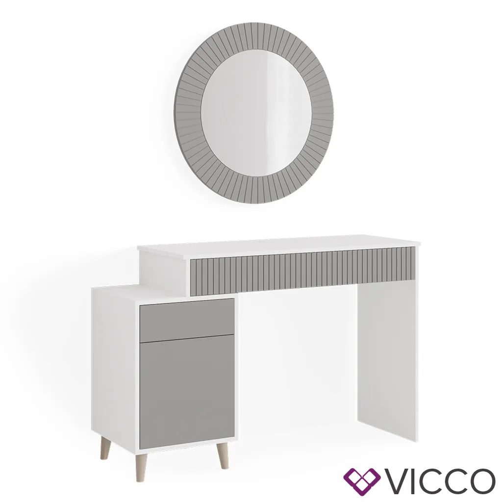 Vicco Schminktisch Arles Weiß Hellgrau Schminkspiegel 120x77 Cm Holzwerkstoff 2 Vicco Schminktisch Arles Weiß Hellgrau Schminkspiegel 120x77 Cm Holzwerkstoff – Bild 2