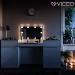 Vicco Schminktisch Lilli Frisiertisch Kommode Frisierkommode Spiegel Weiß Inklusive LED-Lichterkette -Vidaxlko Verkaufe f6633ec17ba7ea2ffa3ca8edfc666a9d