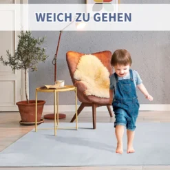 HOMCOM Flauschiger Teppich Kurzflor Anti-Rutsch Unterseite Für Wohnzimmer Schlafzimmer Modern Grau 160 X 230 Cm -Vidaxlko Verkaufe f6ea42931c77441d3d1588a0ad06dec1