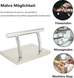 Barberpub Edelstahl Fußstütze Professional Friseurfußstütze, Mobile Fußpedal Fußauflage, Foot Rest Fußablage Friseurstuhl Salonausstattung, FT001S, Silber -Vidaxlko Verkaufe f7a59dc09b01229874af7045693850df