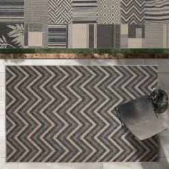 In- & Outdoor-Teppich Clyde Wetterfester Sommerteppich Moderne Designs Chevron 200x290 Cm