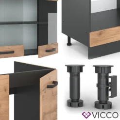 Vicco Eckküchenzeile R-Line Anthrazit Goldkraft 287 X 227 Cm Holzwerkstoff -Vidaxlko Verkaufe f804e70b073dbfa7412e766c22247a39