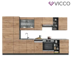 Vicco Küchenzeile Fame-Line Anthrazit Goldkraft 355 Cm Holzwerkstoff -Vidaxlko Verkaufe faaa6fe83202a80b3dc3446fcec1191a