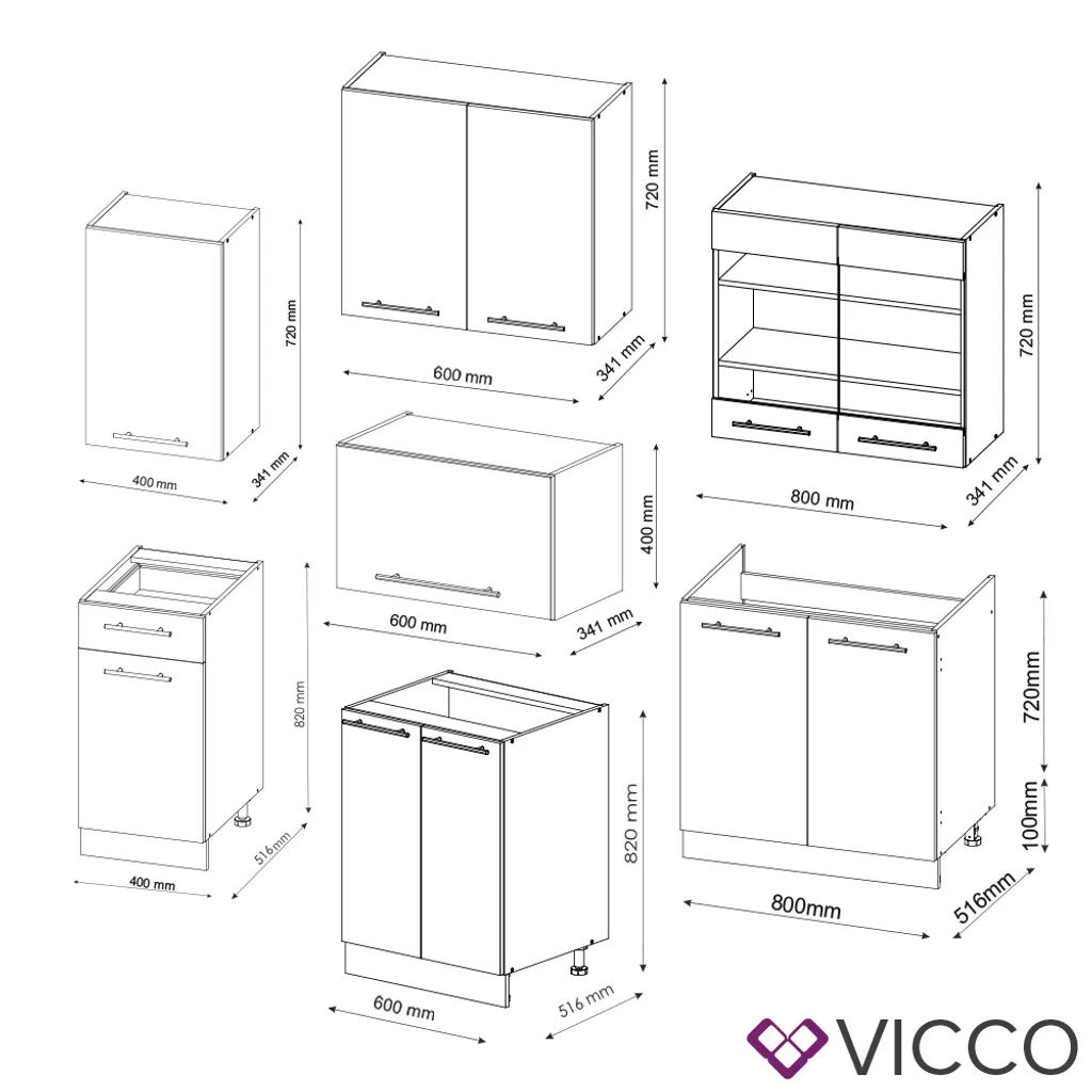 Vicco Küchenzeile Fame-Line Goldkraft Grün-Gold Landhaus 240 Cm Holzwerkstoff 3 Vicco Küchenzeile Fame-Line Goldkraft Grün-Gold Landhaus 240 Cm Holzwerkstoff – Bild 3