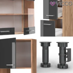 Vicco Küchenzeile R-Line Goldkraft Anthrazit Hochglanz 350 Cm Holzwerkstoff -Vidaxlko Verkaufe fbbc26b192e03a43f6e653ab1deba57f