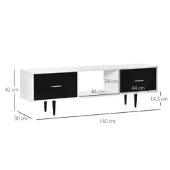 HOMCOM Fernsehtisch Fernsehschrank Mit Schubladen Regale Für 60'' Fernseher TV-Board Wohnzimmer Schlafzimmer Spanplatte Metallbeine Weiß 140 X 30 X 42 Cm 11 HOMCOM Fernsehtisch Fernsehschrank Mit Schubladen Regale Für 60'' Fernseher TV-Board Wohnzimmer Schlafzimmer Spanplatte Metallbeine Weiß 140 X 30 X 42 Cm -Vidaxlko Verkaufe fbd9d7ca11c460c6627480e85567a33c