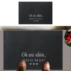Fußmatte Indoor Filz Mit Spruch "Oh Wie Schön Das Du Da Bist" 60x40cm Grau Fußabstreifer Schmutzfangmatte -Vidaxlko Verkaufe fbe2c27cd199b02efdcf4477f2b85183