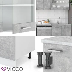 Vicco Küchenzeile R-Line Weiß Beton 300 Cm Holzwerkstoff -Vidaxlko Verkaufe fc4f1f782af524165f6ca047d40a2428