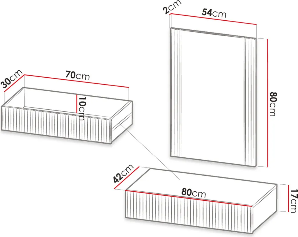 Mirjan24 Schminktisch Pafos Mit Schublade, Hängeschrank Und Spiegel, Fronten Gefräst (Farbe: Weiß) 5 Mirjan24 Schminktisch Pafos Mit Schublade, Hängeschrank Und Spiegel, Fronten Gefräst (Farbe: Weiß) – Bild 5