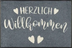 Wash+dry Fußmatte Herzensgruss Waschbare Schmutzmatte , Größe:50 X 75 Cm