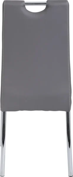 4er Set Vierfußstuhl Susi - Kunstleder Grau - Metallgestell Chrom - Bügelgriff - Belastbarkeit Ca. 120kg -Vidaxlko Verkaufe fc9914bcc49008a5049d3427ce72af78
