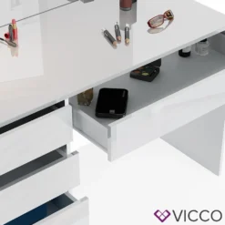 Vicco Schminktisch – Stilvoller Frisiertisch Mit Spiegel Und Schubladen – 120 X 55 Cm, Weiß -Vidaxlko Verkaufe ff6eedd66ba3f0aa7fd165baad6c8390