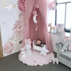 MeowBaby Baby Spielmatte Rund Mit Volant, Rosa -Vidaxlko Verkaufe ff79abd62007e71a81eb9dca69957edf