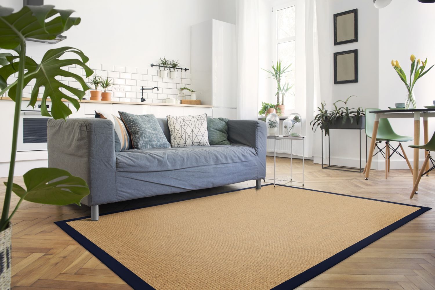 Vidaxlko Verkaufe -Vidaxlko Verkaufe sisal cuadro natur c 693 BW46 nachtblau milieu 1